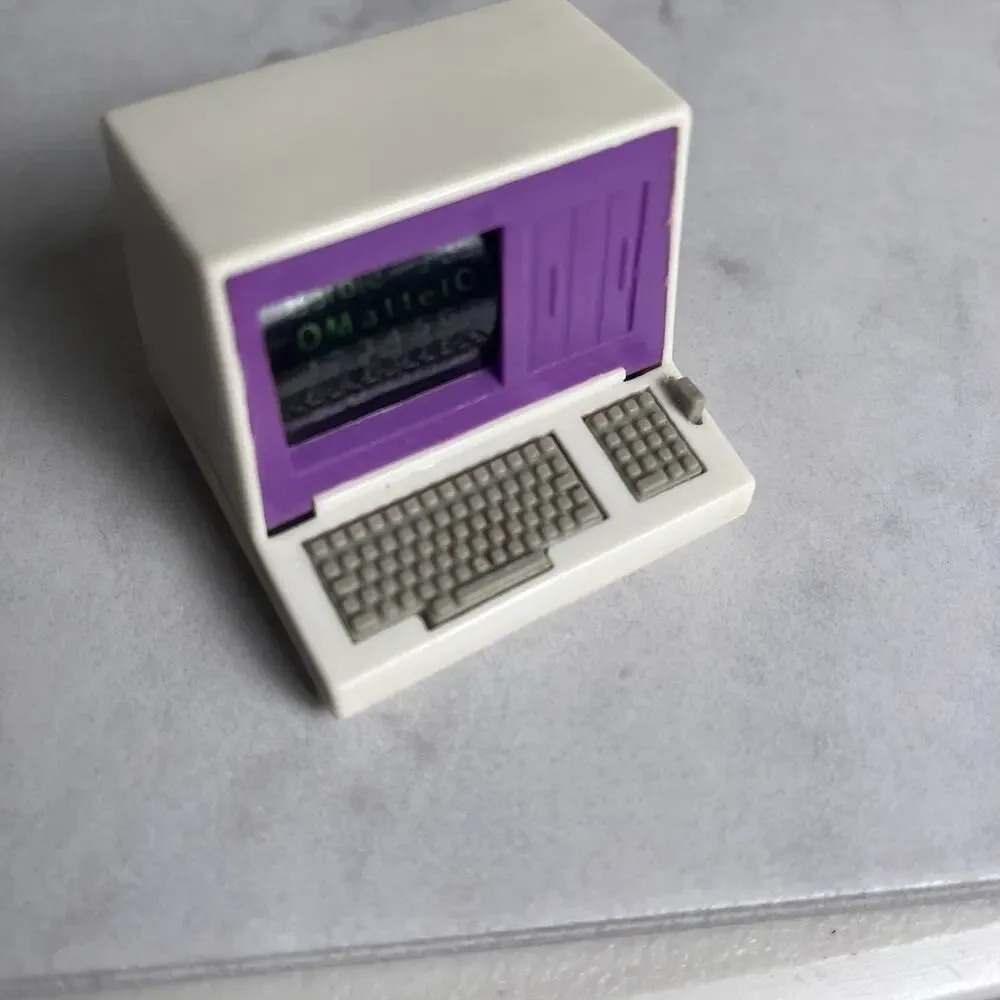 Vintage Barbie Computer Accessory 1989 Mattel Purple Screen Windup Toy WORKS - Picture 5 of 11